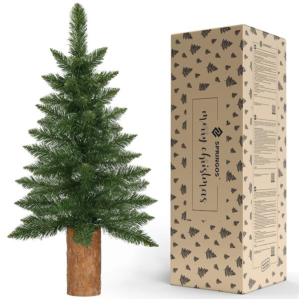 Sztuczna choinka na pniu 100 cm premium jodła mini drzewko świąteczne