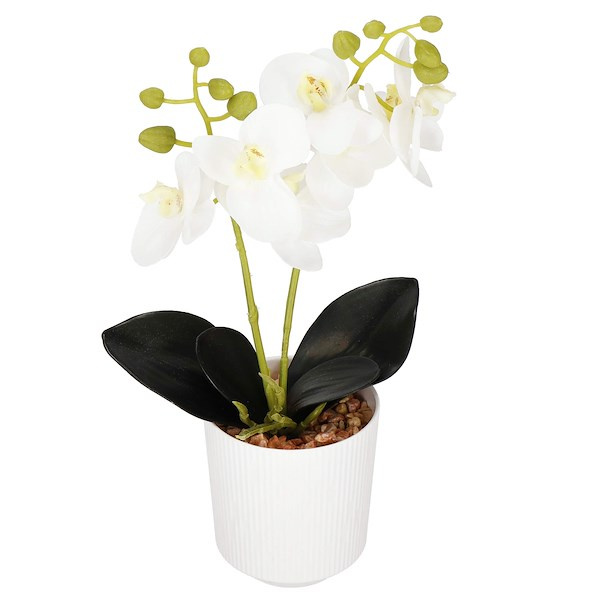 Sztuczny storczyk orchidea 33,5 cm dekoracyjna roślina doniczkowa biała