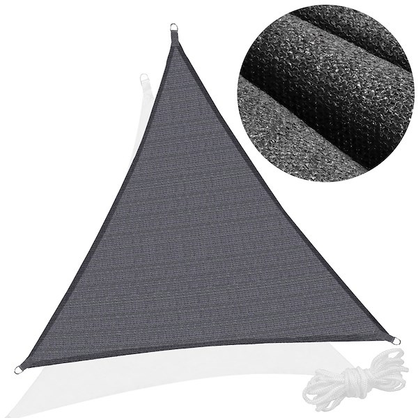 Żagiel przeciwsłoneczny 3x3x3m trójkątny żagiel cieniujący ciemnoszary