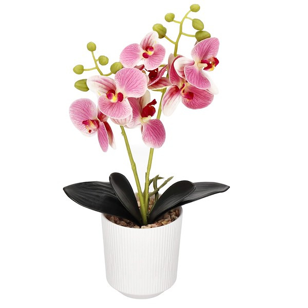 Sztuczny storczyk orchidea 33,5 cm dekoracyjna roślina doniczkowa różowa