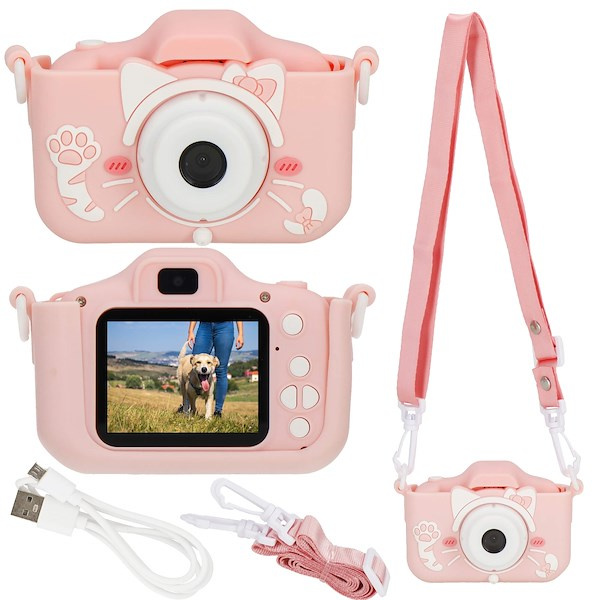 Aparat cyfrowy dla dzieci kamera full HD z kartą 32GB różowy