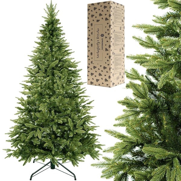 Sztuczna choinka 220 cm premium świerk kaukaski PE drzewko świąteczne