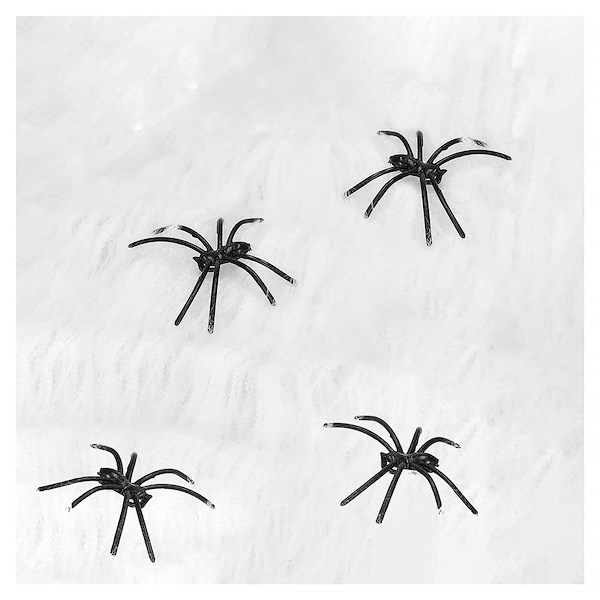 Ozdoba na Halloween pajęczyna z 2 pająkami dekoracja sieć pajęcza 3,5 m