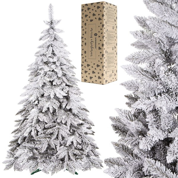 Sztuczna choinka 250 cm premium świerk kaukaski ośnieżony drzewko świąteczne