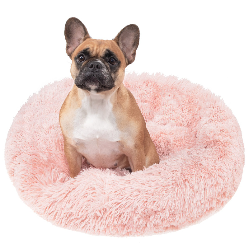 Legowisko dla psa, kota 70cm, pluszowe posłanie brudny róż