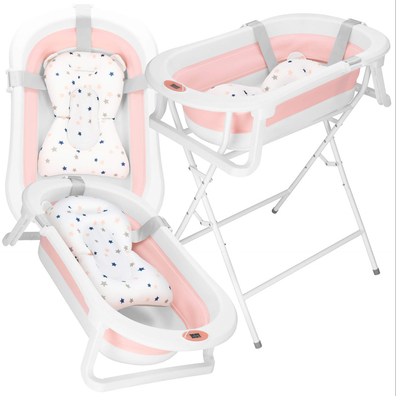 Wanienka dla niemowląt 40 L ze stojakiem turystyczna dla z termometrem i poduszką