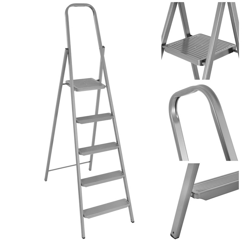 Drabina składana, wielofunkcyjna wys.167 cm schodki stalowe 5-stopniowe do 150kg