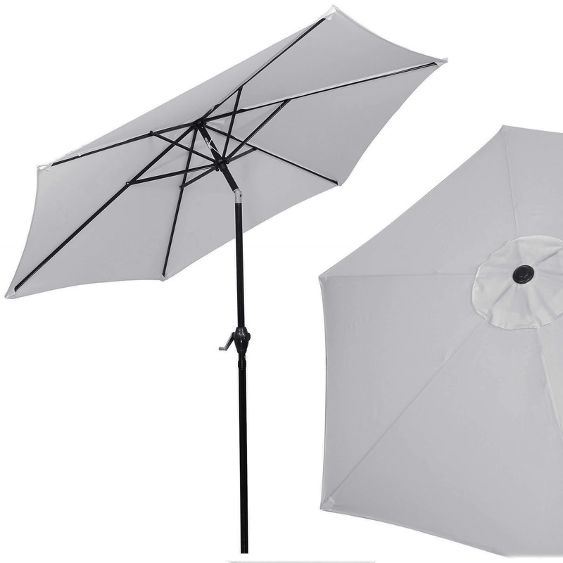 Parasol ogrodowy 260 cm składany na balkon duży szary