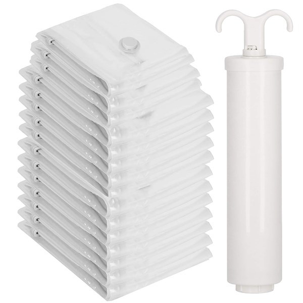 Worki próżniowe 15 szt. z pompką, torby na ubrania 2 rozmiary