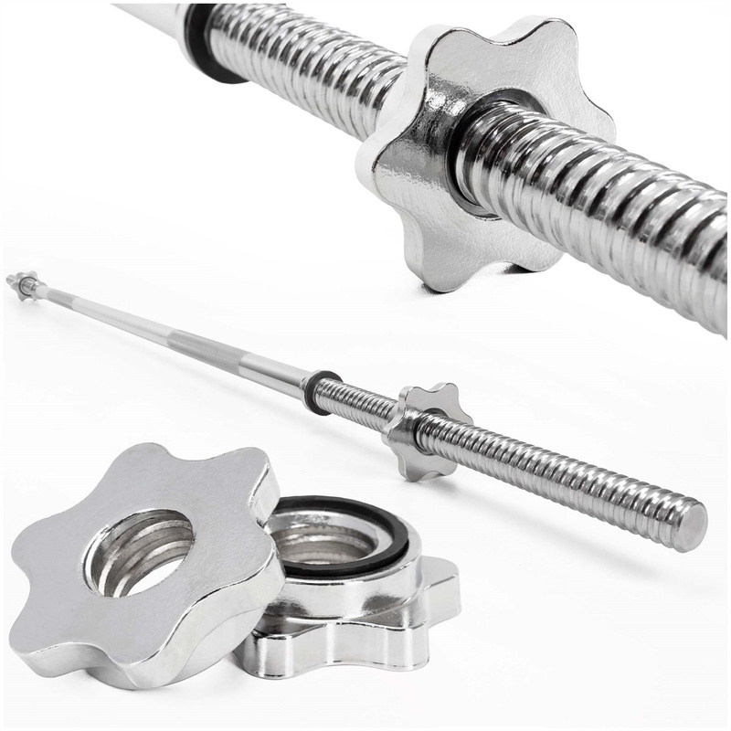 Gryf olimpijski prosty 180 cm z zaciskami 28 mm sztanga stal chromowana