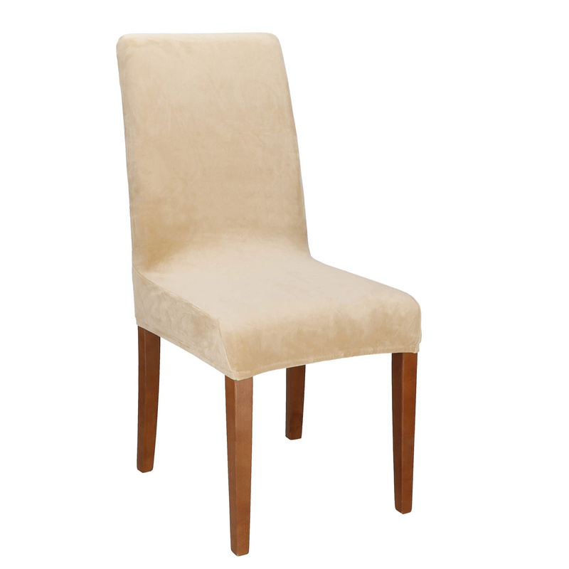 Pokrowiec na krzesło elastyczny uniwersalny beżowy