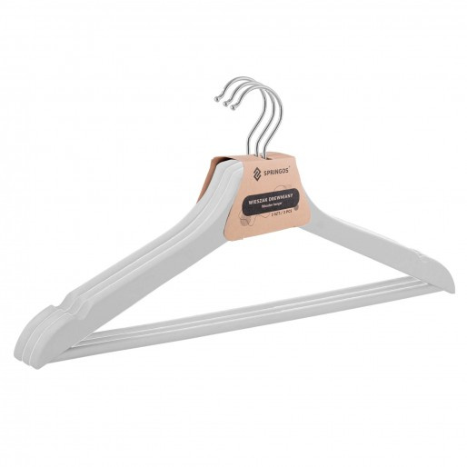 Wieszaki na ubrania drewniane zestaw 3 szt. szare