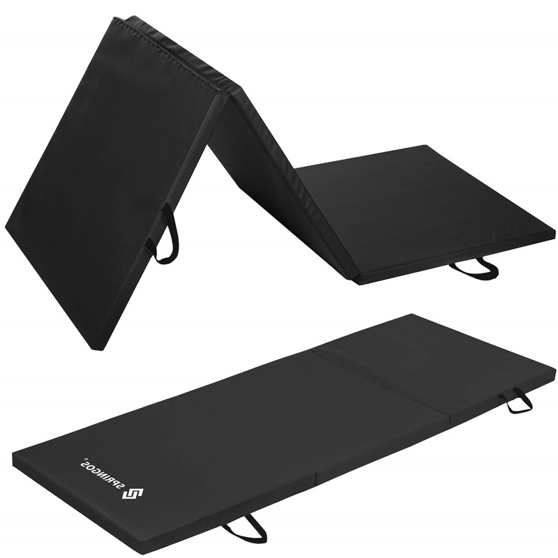 Materac gimnastyczny składany 180 cm gruba mata do ćwiczeń czarna