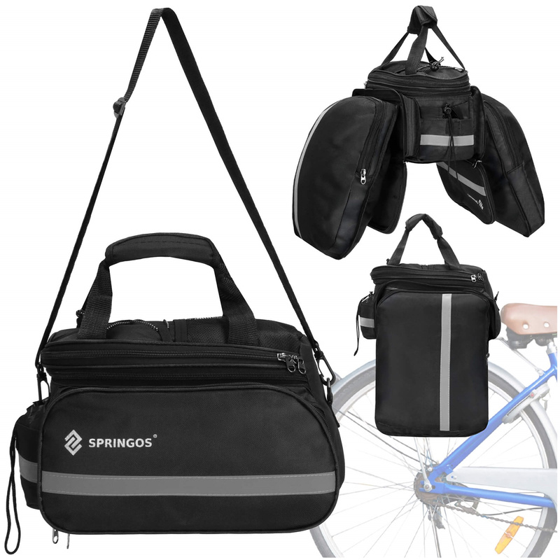 Sakwa rowerowa na bagażnik, torba, organizer rowerowy 8l czarny