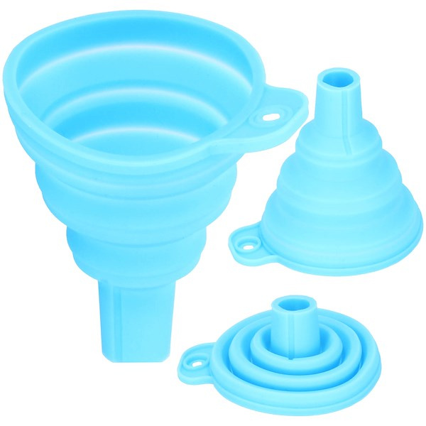 Lejek kuchenny 6,5 cm śr. składany lejek silikonowy niebieski