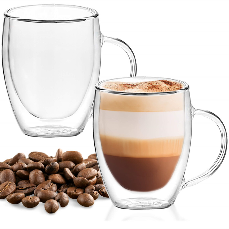 Szklanki z podwójnym dnem 2 szt. termiczne kubki 300 ml na kawę herbatę