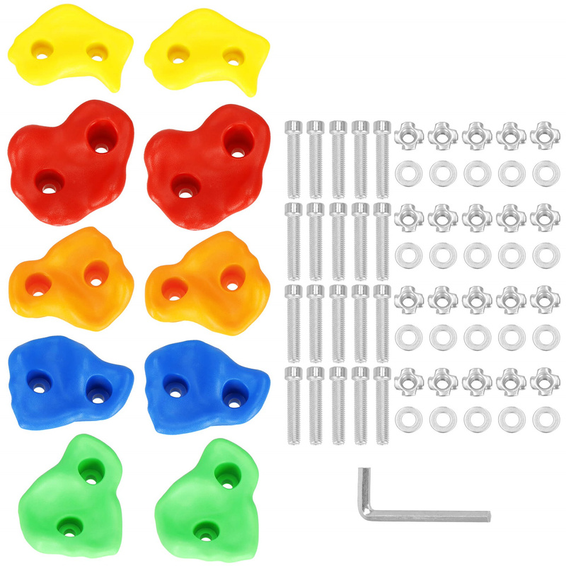 Kamienie wspinaczkowe 10 szt. uchwyty do ścianki skałki dla dzieci kolorowe