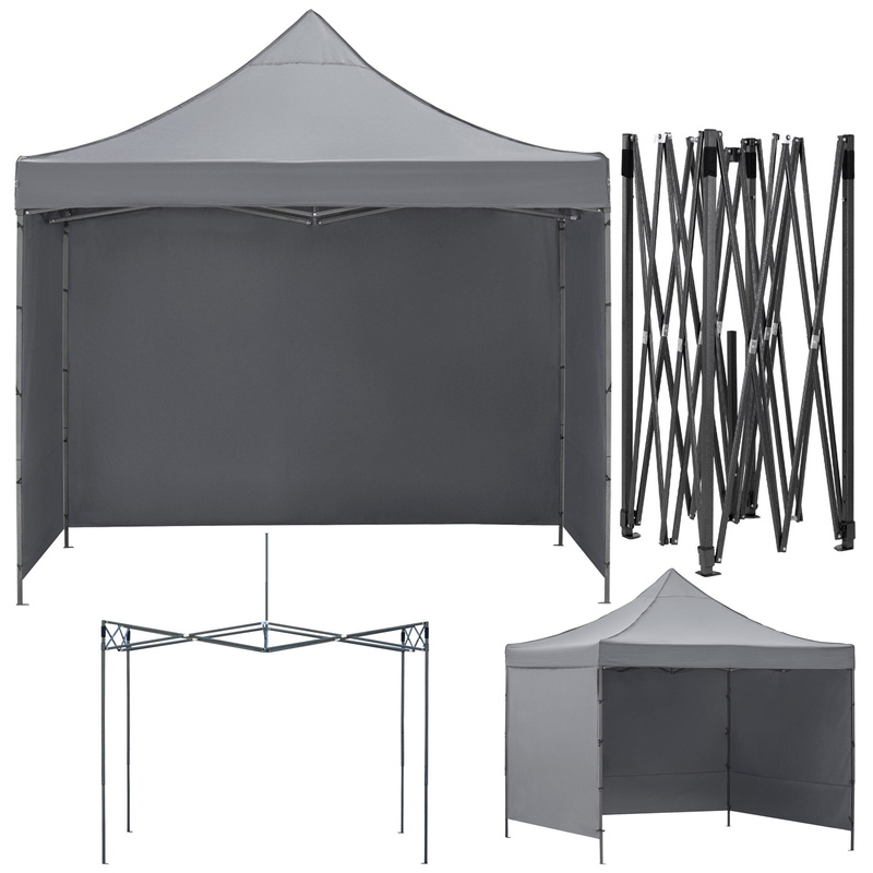 Pawilon ogrodowy 3x3 m namiot handlowy ekspresowy na imprezy, targ, catering, szary