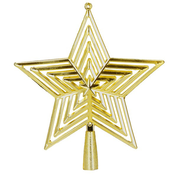 Szpic na choinkę 23 cm czubek ażurowa gwiazda złota