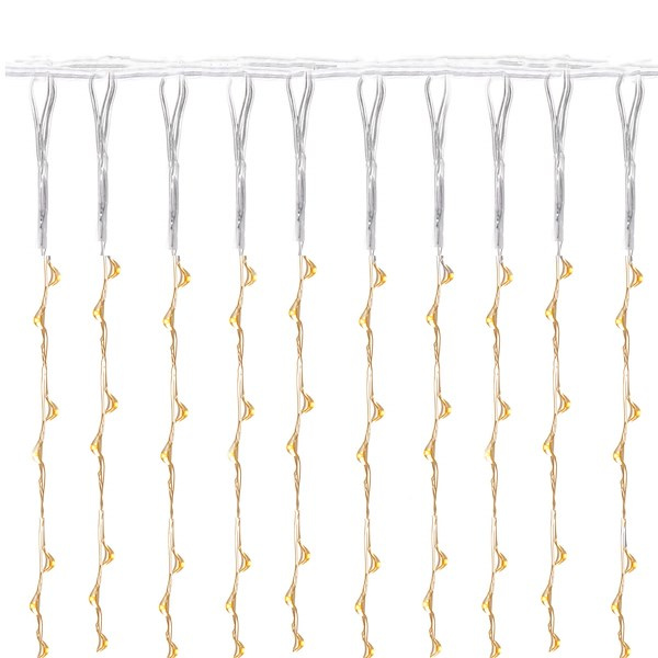 Kurtyna świetlna ciepły biały 300 Led lampki wewnętrzne z programatorem USB