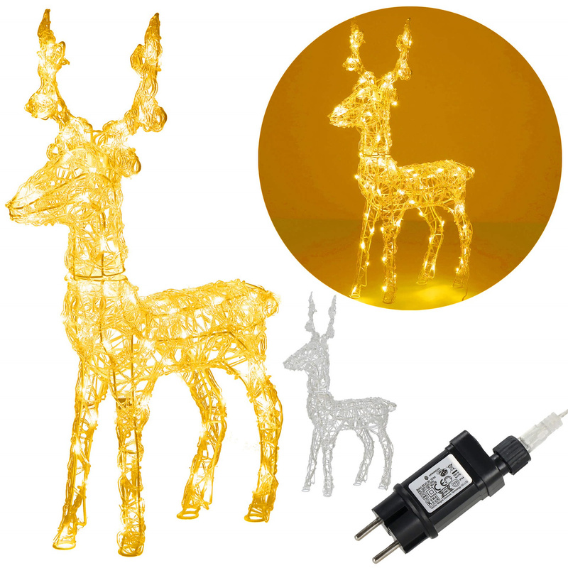 Renifer Led ozdoba świetlna 100 LED dekoracja ciepły biały