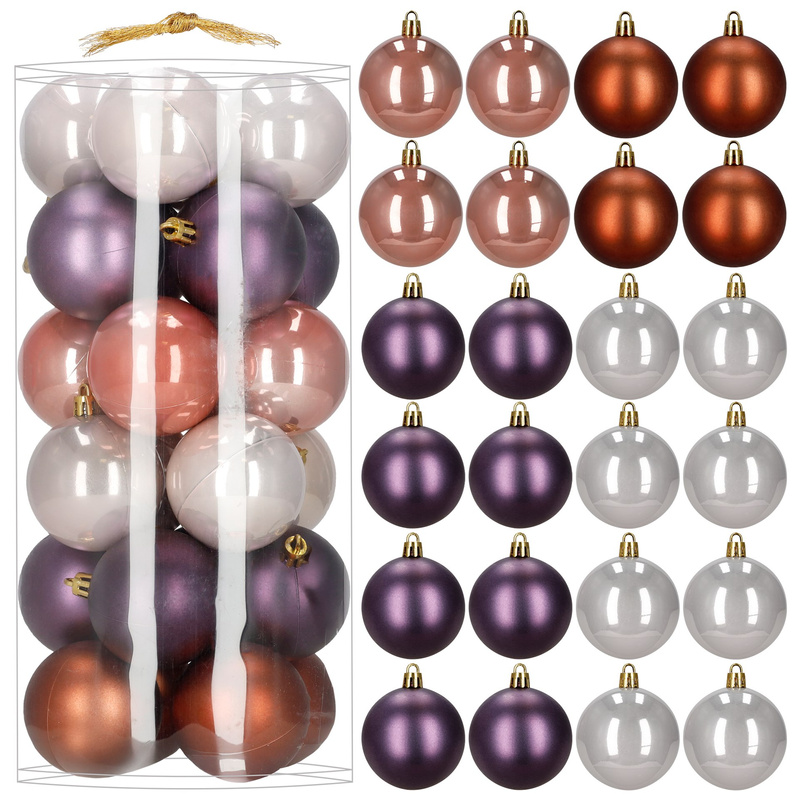 Bombki choinkowe zestaw 24 szt. ozdoby świąteczne do stroika 6,5 cm nietłukące