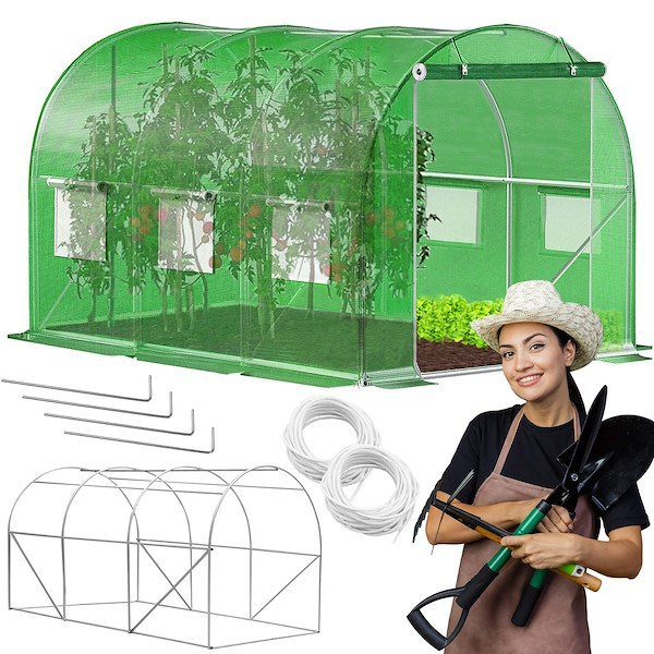 Tunel ogrodowy UV-4 140g/m2 szklarnia foliowa 3x2x2 m zielona