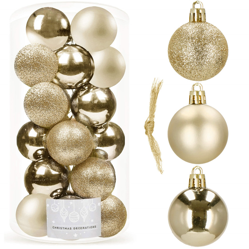 Bombki choinkowe 20 szt. szampański 4 cm zestaw ozdoby choinkowe