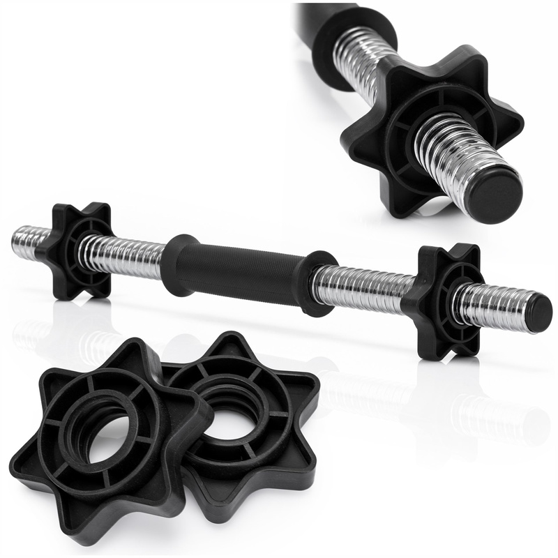 Gryf krótki 45 cm do treningu siłowego, do hantli 25 mm stal chromowana