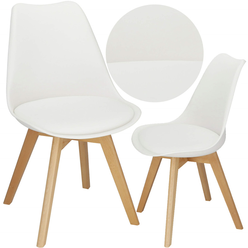 Krzesło Verde do jadalni, kuchni skandynawskie białe