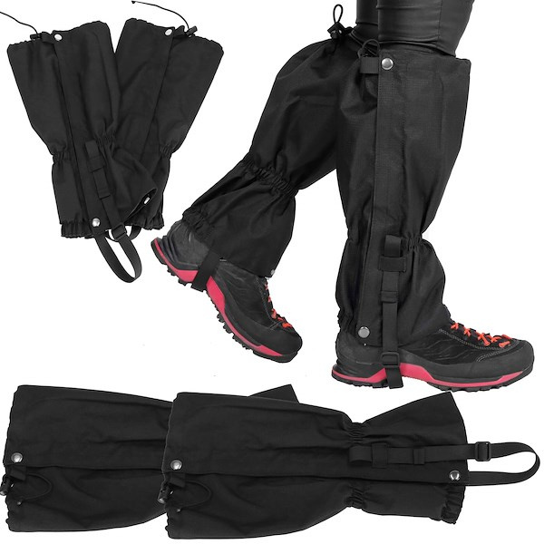 Stuptuty trekkingowe, wodoodporne ochraniacze na buty czarne