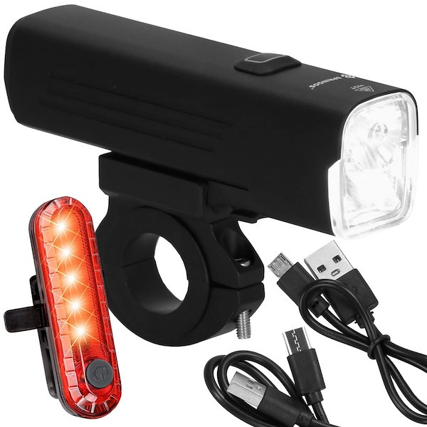 Lampki rowerowe 2 szt. na przód i tył uniwersalne ładowane USB