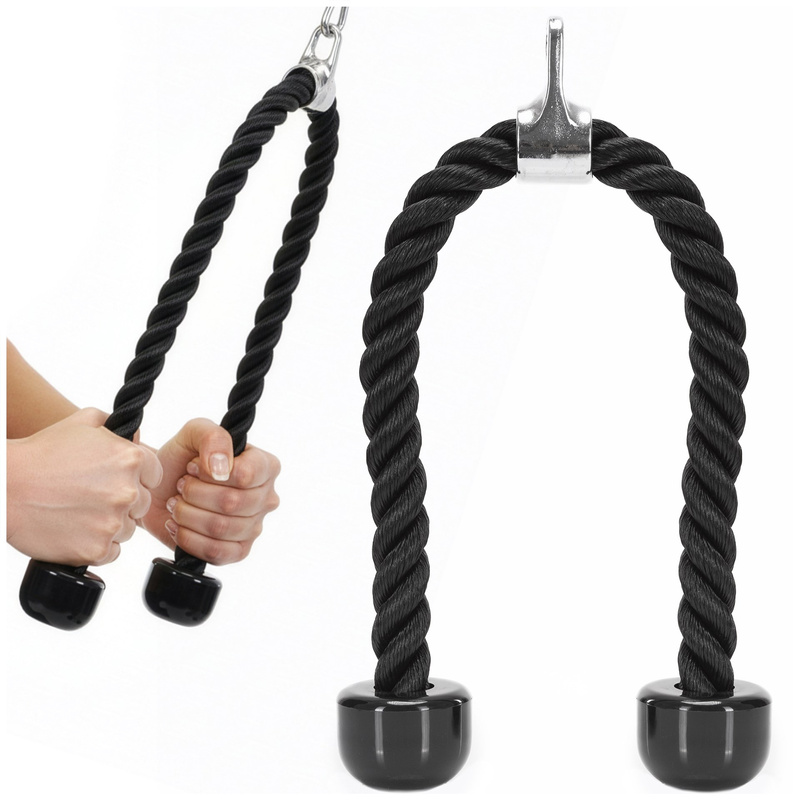 Uchwyt do atlasu wyciągu górnego i dolnego, lina treningowa do ćwiczeń siłowych