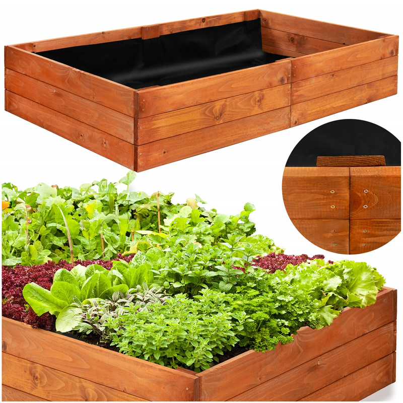 Warzywniak drewniany 140x84x26,5 cm wysoki skrzynia ogrodowa zielnik impregnowany