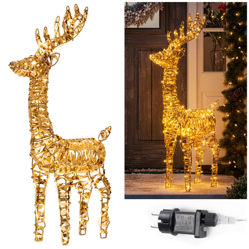 Renifer Led ozdoba świetlna 80 LED dekoracja świąteczna do ogrodu ciepły biały