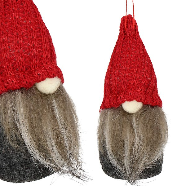 Skrzat 10cm ozdoba świąteczna, krasnal świąteczny, gnom z siwą brodą