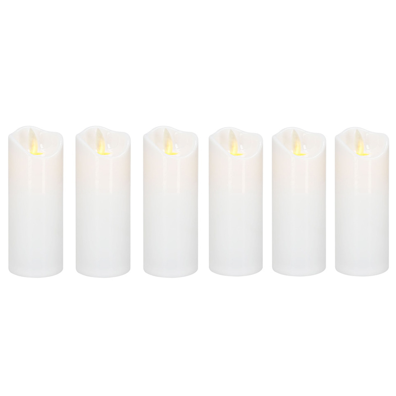 Świece LED elektryczne 6 szt. 13,5 cm świeczki na baterie, wkłady do znicza ruchomy płomień