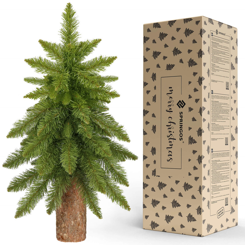 Sztuczna choinka na pniu 90 cm jodła mini drzewko świąteczne