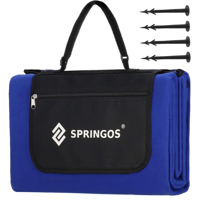 Koc piknikowy 200x150 cm koc na plażę biwak mata niebieska