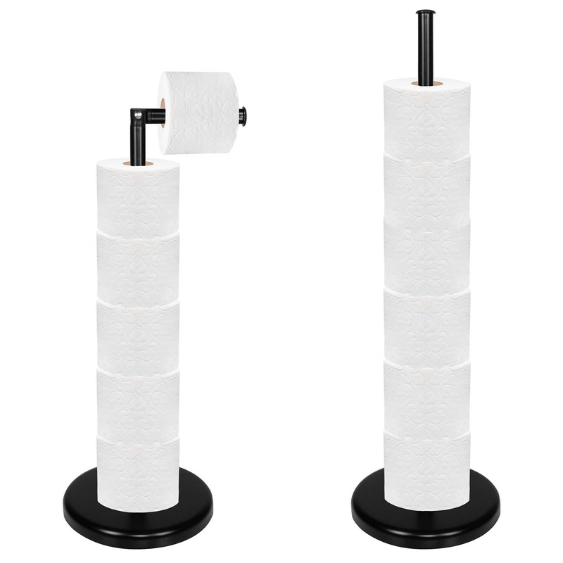 Stojak na papier toaletowy, uchwyt metalowy, czarny
