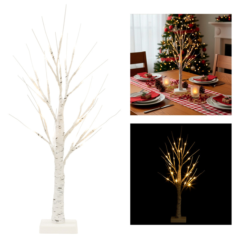 Drzewko LED 60 cm brzoza 25 świecące drzewko świąteczne dekoracja ozdoba świetlna