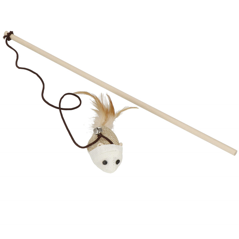 Zabawka dla kota myszka na patyku