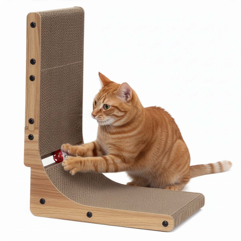 Drapak dla kota, legowisko z zabawką i kocimiętką 50 cm tekturowy