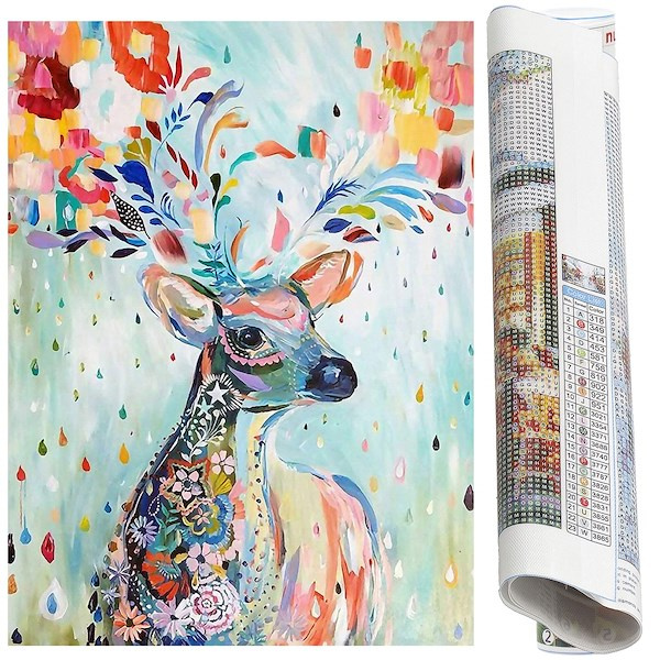 Haft diamentowy mozaika jelonek obraz 40x30 cm