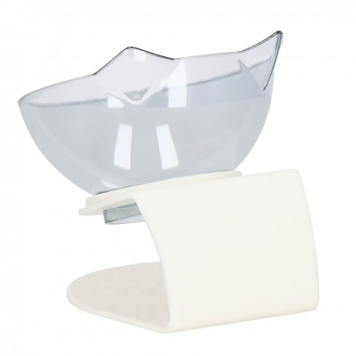 Miska dla kota z uszami i antypoślizgową podstawką biała