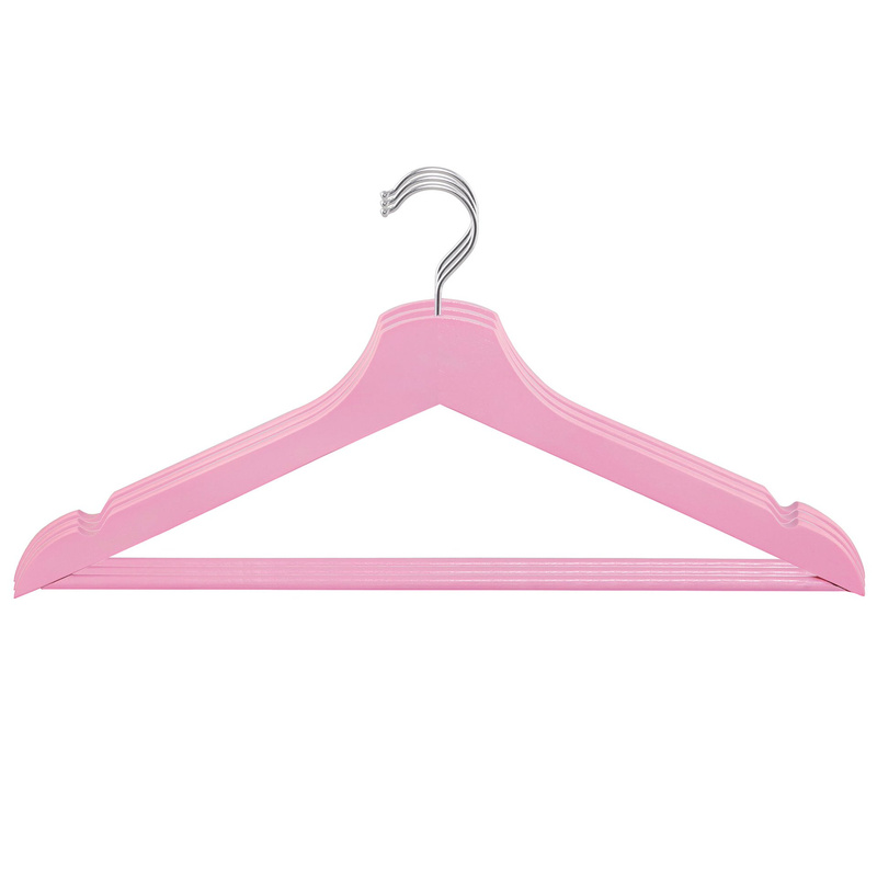 Wieszaki na ubrania drewniane zestaw 3 szt. różowe