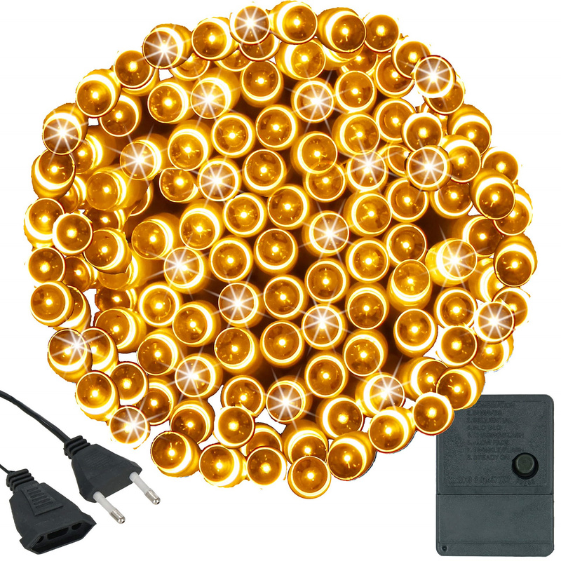 Lampki świąteczne 100 led biały ciepły 8,5 m oświetlenie choinkowe