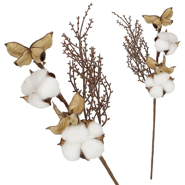 Gałązka świąteczna ozdoba do stroika dekoracja sztuczna bawełna