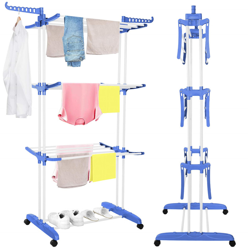 Suszarka na pranie składana na balkon 170x75,5x57 cm pionowa do suszenia ubrań, bielizny