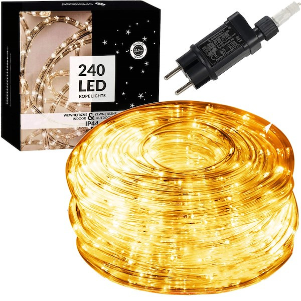 Wąż świetlny 11 m ciepły biały 240 Led z programatorem IP44